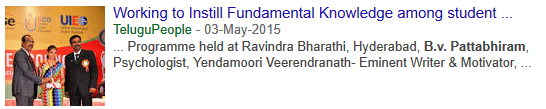 2015-05-03 - Working to Instill Fundamental Knowledge among student community - Telugu People